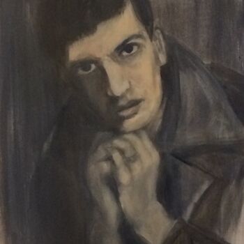 Painting titled "Ian Curtis" by Marie Pascale Martins, Original Artwork, Oil