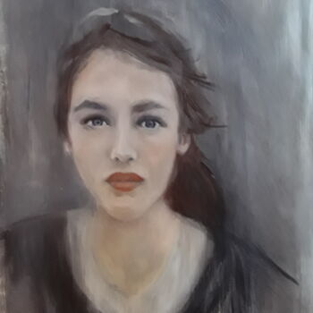 Painting titled "Isabelle Adjani" by Marie Pascale Martins, Original Artwork, Acrylic