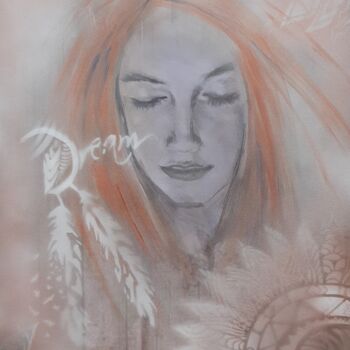 Painting titled "Dreams" by Marie Pascale Martins, Original Artwork, 2D Digital Work Mounted on Wood Stretcher frame