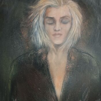 Painting titled "Solitude" by Marie Pascale Martins, Original Artwork, Oil Mounted on Wood Stretcher frame