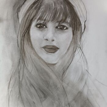 Drawing titled "mahsa Amini, notre…" by Marie Pascale Martins, Original Artwork, Charcoal