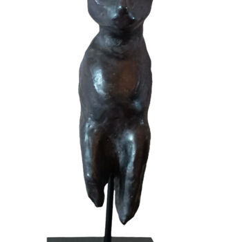 Sculpture titled "chat buste" by Marie Pascale Martins, Original Artwork, Terra cotta
