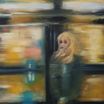 Painting titled "Nocturne urbain 3" by Marie Pascale Martins, Original Artwork, Oil