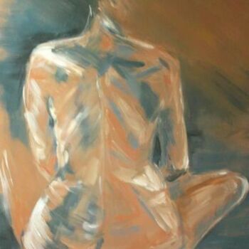Painting titled "nu dos femme" by Marie Pascale Martins, Original Artwork, Acrylic