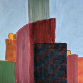 Картина под названием "Structures vertical…" - Marie-Paule Demarquez, Подлинное произведение искусства, Акрил