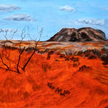 Картина под названием "Roche dans le désert" - Marie-Paule Demarquez, Подлинное произведение искусства, Акрил