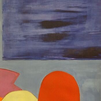 Pintura intitulada "Blue Background" por Marie-Paule Demarquez, Obras de arte originais, Acrílico