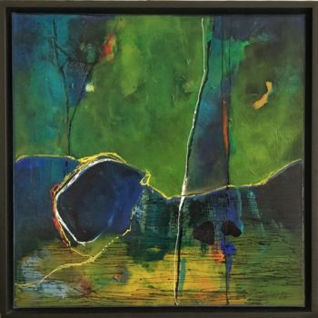 Peinture intitulée "Nuit des bois" par Marie Paule Guiderdoni, Œuvre d'art originale, Acrylique