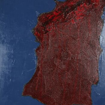 Peinture intitulée "L’Île Écarlate" par Marie-Paule Nesséré Allaert, Œuvre d'art originale, Acrylique Monté sur Châssis en b…