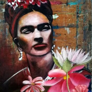 Painting titled "Frida" by Marie Penetro, Original Artwork