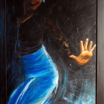 Pittura intitolato "Mathilde bleue" da Marie Penetro, Opera d'arte originale