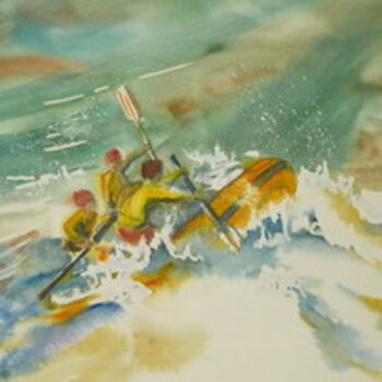 Pittura intitolato "rafting Nenana" da Marie Perrottet, Opera d'arte originale