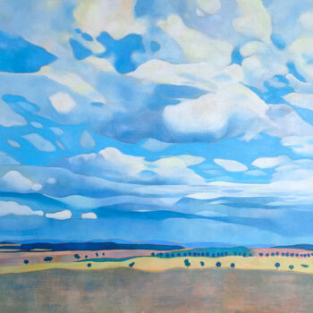 Malerei mit dem Titel "Un vol de nuages pa…" von Marie-Pierre Autonne, Original-Kunstwerk, Acryl Auf Keilrahmen aus Holz mon…