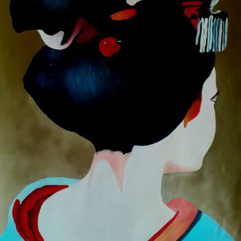 Malerei mit dem Titel "Geisha 1" von Marie-Pierre Jan, Original-Kunstwerk, Öl