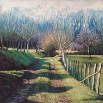 Malerei mit dem Titel "le-petit-chemin-en-…" von Marie-Pierre Le Sellin, Original-Kunstwerk, Pastell