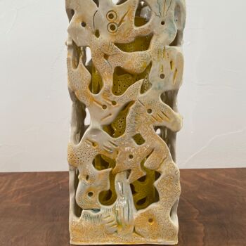 Sculpture titled "TOTEM 15" by Marie-Pierre Montet, Original Artwork, Aerated concrete