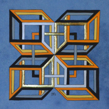 Pintura titulada "geometrie-improbabl…" por Marie-Pierre Musseau, Obra de arte original