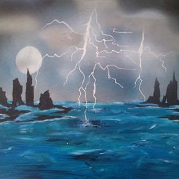 Painting titled "orage" by Bella, Original Artwork, Acrylic