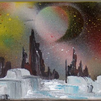 Painting titled "hiver sur plutonia" by Bella, Original Artwork, Acrylic