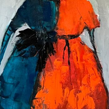 Peinture intitulée "Duo en robes" par Marie Rouach, Œuvre d'art originale, Acrylique
