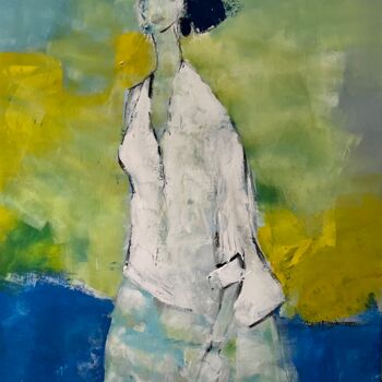 Painting titled "Dame brune" by Marie Rouach, Original Artwork, Acrylic