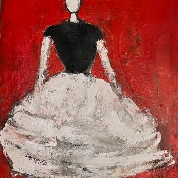 Painting titled "Corsage noir" by Marie Rouach, Original Artwork, Acrylic Mounted on Wood Stretcher frame
