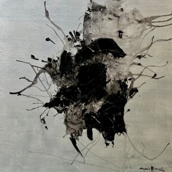 Pintura intitulada "Abstrait noir" por Marie Rouach, Obras de arte originais, Acrílico