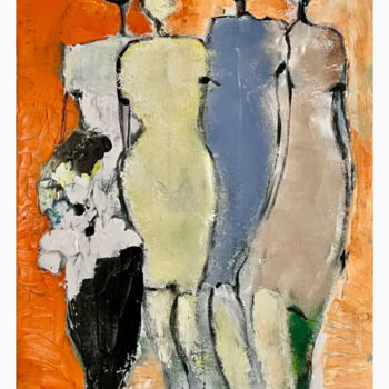 Ζωγραφική με τίτλο "Women abstract" από Marie Rouach, Αυθεντικά έργα τέχνης, Ακρυλικό