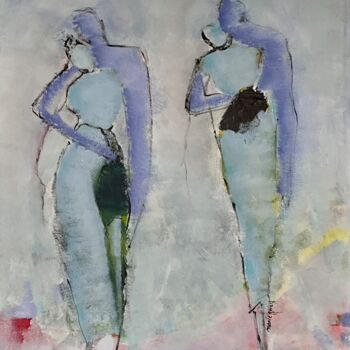 Картина под названием "Lovers" - Marie Rouach, Подлинное произведение искусства, Акрил