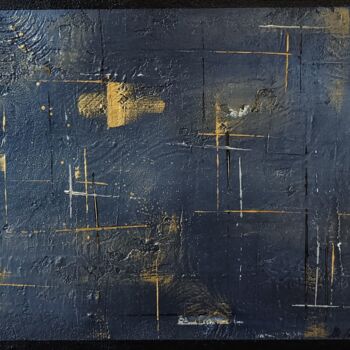 Malerei mit dem Titel "Gold & Grey" von Marie Savrimoutou (Marie Artist), Original-Kunstwerk, Acryl Auf Keilrahmen aus Holz…