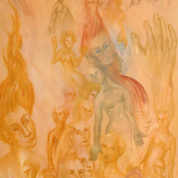 Pittura intitolato "12-  la Femme Lion" da Marie-Sophie Ewreïnoff (Sofi Ewreïnoff), Opera d'arte originale, Olio