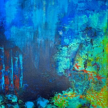Pittura intitolato "BLUE LAGOON" da Marie2 Calmette, Opera d'arte originale, Acrilico