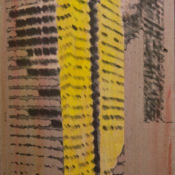 Painting titled "TOWER JAUNE" by Marie Anne Baron, Original Artwork