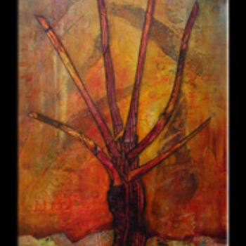 Painting titled "AUTOMNE (une vie bi…" by Marie Bazin, Original Artwork, Acrylic Mounted on Wood Stretcher frame
