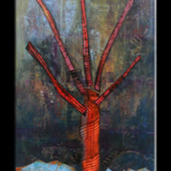Painting titled "HIVER (une vie bien…" by Marie Bazin, Original Artwork, Acrylic Mounted on Wood Stretcher frame