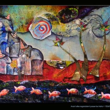 Картина под названием "AVANT ELLES REGARDA…" - Marie Bazin, Подлинное произведение искусства, Акрил Установлен на Деревянная…