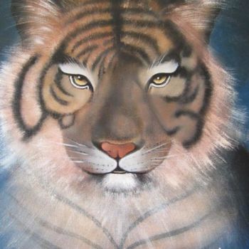 Painting titled "tigre" by Marie-Christine Cottarel, Original Artwork