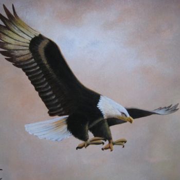 Painting titled "aigle royal" by Marie-Christine Cottarel, Original Artwork
