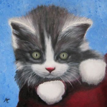 Pintura titulada "chaton" por Marie-Christine Cottarel, Obra de arte original