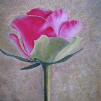 Painting titled "rose d'automne" by Marie-Christine Cottarel, Original Artwork