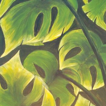 Pintura titulada "Feuillage tropical" por Marie Cariou, Obra de arte original, Acrílico