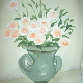 Painting titled "Little roses " by Marie Cassidy, Original Artwork