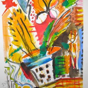 Painting titled "HERBES FOLLES 2" by Mp.Chevalier, Original Artwork, Acrylic