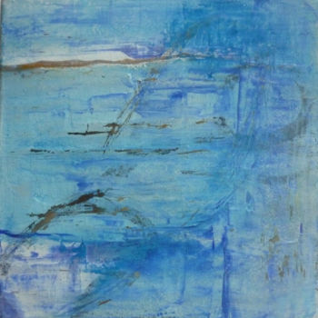 Pintura intitulada "bleus-20x20-techniq…" por Marie-Claire Touya, Obras de arte originais