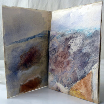 Pintura intitulada "Minillivre papier a…" por Marie-Claire Touya, Obras de arte originais, Outro