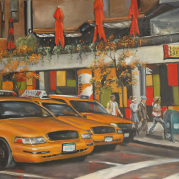Malerei mit dem Titel "New York- Paysage U…" von Marie Claude Delesse, Original-Kunstwerk, Acryl