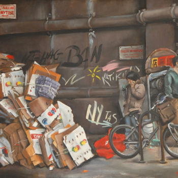 Malerei mit dem Titel "New York- Paysage U…" von Marie Claude Delesse, Original-Kunstwerk, Acryl