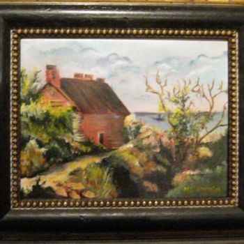 Painting titled "la maison au bord d…" by Marie Claude Ramain, Original Artwork