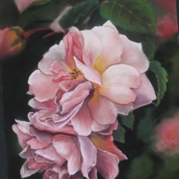 Schilderij getiteld "roses roses" door Marie Claude Ramain, Origineel Kunstwerk