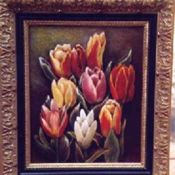 Malerei mit dem Titel "les tulipes" von Marie Claude Ramain, Original-Kunstwerk